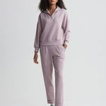 Hawley Half Zip Sweat Mauve Marl