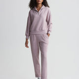 Hawley Half Zip Sweat Mauve Marl