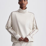 Ariana High-Neck Midlayer Sweater Cement Marl/ Bitter Chocolate