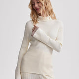 Ravena Rib Knit High-Neck Top Egret