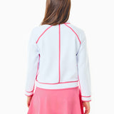 Bainbridge Quarter Zip Super White/Guava
