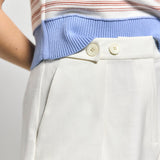 Boswell Adjustable Waist Short White Womens Shorts