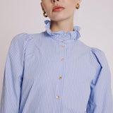 Clauthide Short Striped Shirt with Gathered Armholes