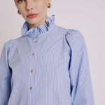 Clauthide Short Striped Shirt with Gathered Armholes