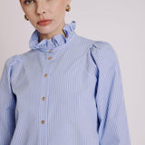 Clauthide Short Striped Shirt with Gathered Armholes