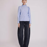 Clauthide Short Striped Shirt with Gathered Armholes