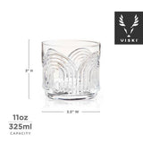 Viski Deco Beau Crystal Lowball Tumblers - Set of 4