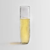Pebbled Stemless Flute Set