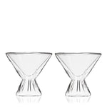 Viski Double Walled Stemless Martini Glasses - Set of 2