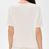 Pointelle Short Sleeve Tee Ivory