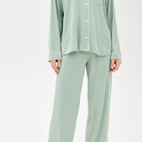 Gisele Long Pj Set Eucalyptus/Ivory