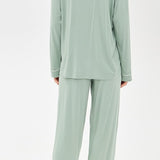 Gisele Long Pj Set Eucalyptus/Ivory