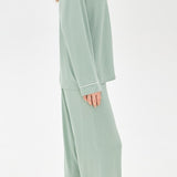 Gisele Long Pj Set Eucalyptus/Ivory