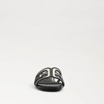Bay Multi Logo Sandal Black and Natural Raffia