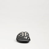 Bay Multi Logo Sandal Black and Natural Raffia
