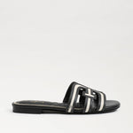 Bay Multi Logo Sandal Black and Natural Raffia