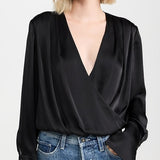 The Date Blouse Thong Bodysuit