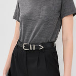 The Jordan Croc Embossed Belt Black Nickel