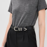 The Jordan Croc Embossed Belt Black Nickel