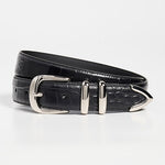 The Jordan Croc Embossed Belt Black Nickel