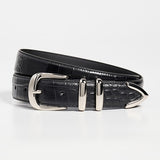 The Jordan Croc Embossed Belt Black Nickel