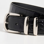 The Jordan Croc Embossed Belt Black Nickel