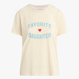 Logo Tee In Gardenia and Baby Blue