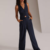 The Favorite Vest Navy Pinstripe