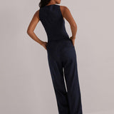 The Favorite Vest Navy Pinstripe