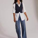 The Favorite Vest Navy Pinstripe