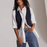 The Favorite Vest Navy Pinstripe