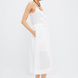 Zora Solid Tank Button Down Dress Pearl