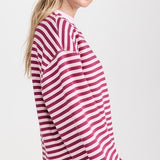 Classic Striped Crew Raspberry Combo