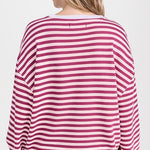 Classic Striped Crew Raspberry Combo