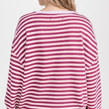 Classic Striped Crew Raspberry Combo