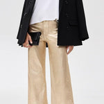 The Mia High Rise Wide Leg Gold Foil