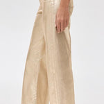The Mia High Rise Wide Leg Gold Foil