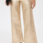 The Mia High Rise Wide Leg Gold Foil