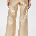 The Mia High Rise Wide Leg Gold Foil