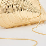 Bridget Metal Oyster Shell Clutch Gold