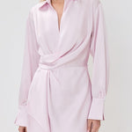 Talit Draped Front Mini Dress Ballet Pink