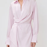 Talit Draped Front Mini Dress Ballet Pink