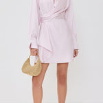 Talit Draped Front Mini Dress Ballet Pink