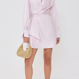 Talit Draped Front Mini Dress Ballet Pink