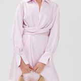 Talit Draped Front Mini Dress Ballet Pink