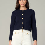 The Talia Cardigan Jacket Blue Black