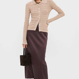 Ruby Knit Long Sleeve Polo Champagne