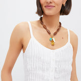 Zora Solid Tank Button Down Dress Pearl
