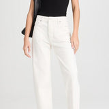 Alexis Tonal Slight Barrel Jean Ecru