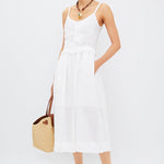 Zora Solid Tank Button Down Dress Pearl